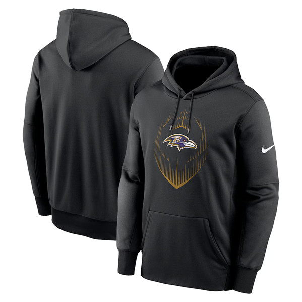Baltimore Ravens Black Icon Performance Pullover Hoodie - Zenithce