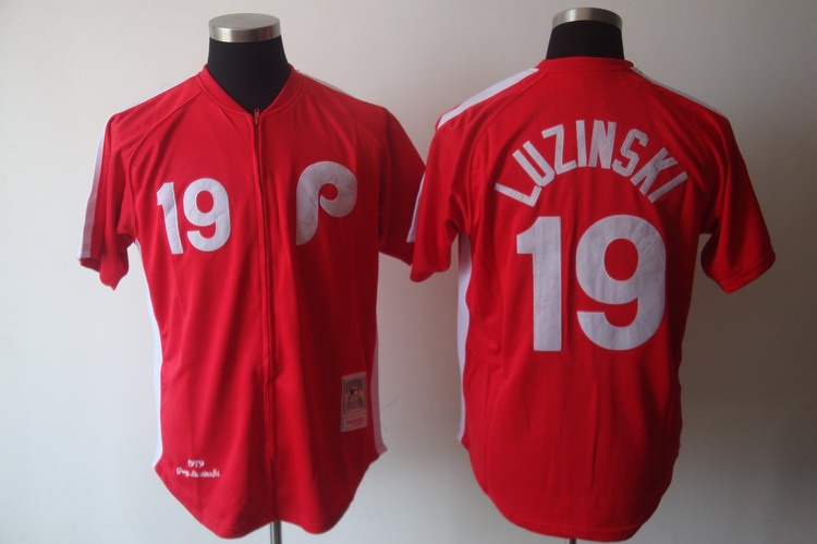 Mitchell And Ness Phillies #19 Greg Luzinski Red Stitched Jersey - Zenithce