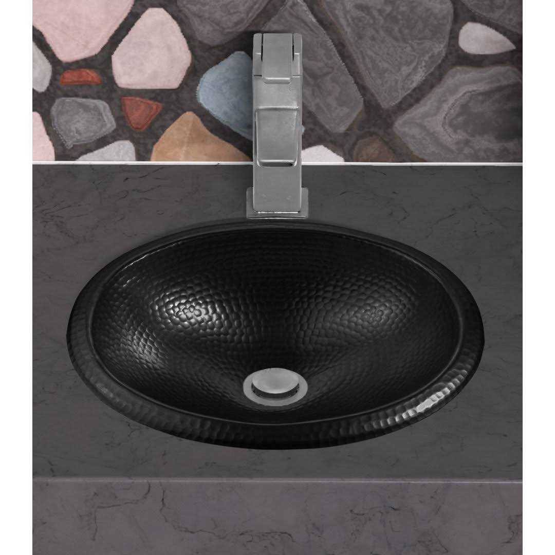 Monarch Abode 17 in. Hand Hammered Oval Drop-in Bathroom Sink in Pure Copper - Zenithce