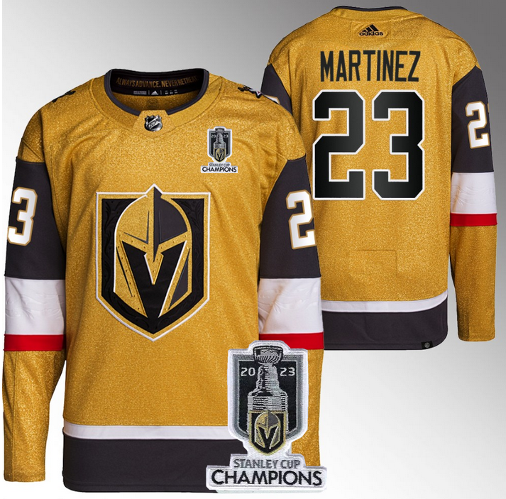 Vegas Golden Knights #23 Alec Martinez Gold 2023 Stanley Cup Champions Stitched Jersey - Zenithce