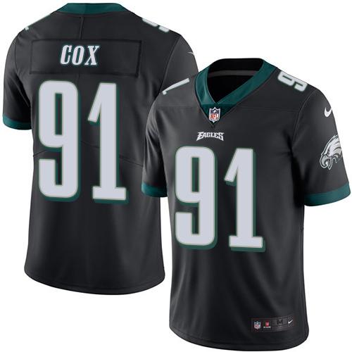Eagles #91 Fletcher Cox Black Stitched Limited Rush Nike Jersey - Zenithce