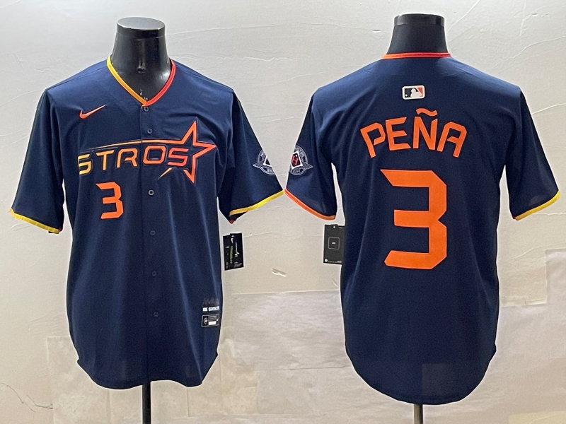 Houston Astros #3 Jeremy Peña Navy 2025 City Connect Limited Stitched Jersey - Zenithce