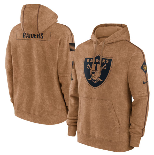 Las Vegas Raiders 2023 Brown Salute To Service Pullover Hoodie - Zenithce