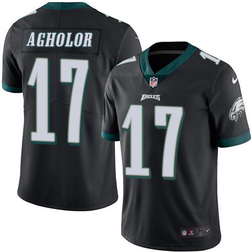 Eagles #17 Nelson Agholor Black Stitched Limited Rush Nike Jersey - Zenithce
