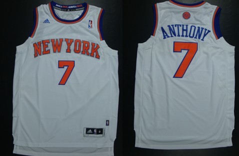 New York Knicks #7 Carmelo Anthony Revolution 30 Swingman 2013 White Jersey - Zenithce