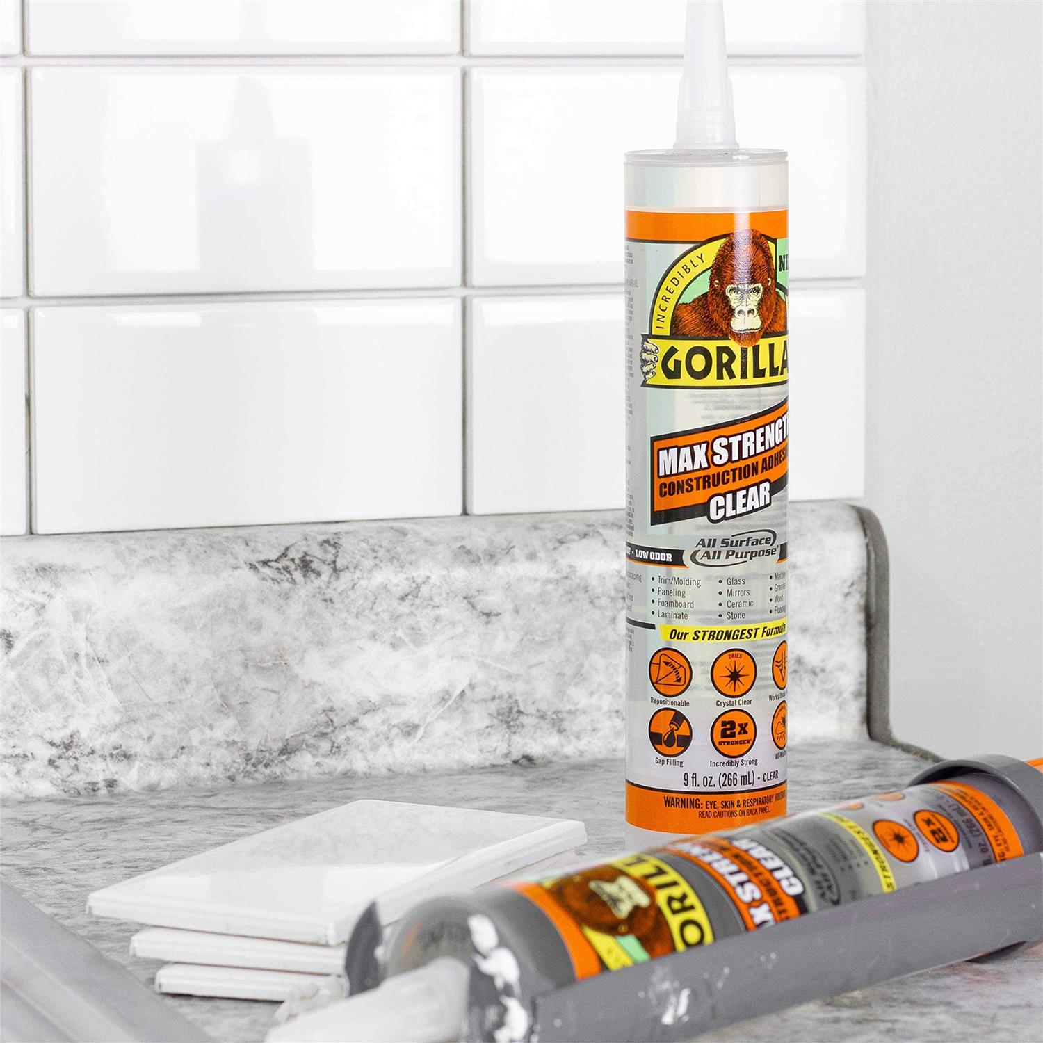 Gorilla Max Strength Clear Construction Adhesive - Zenithce