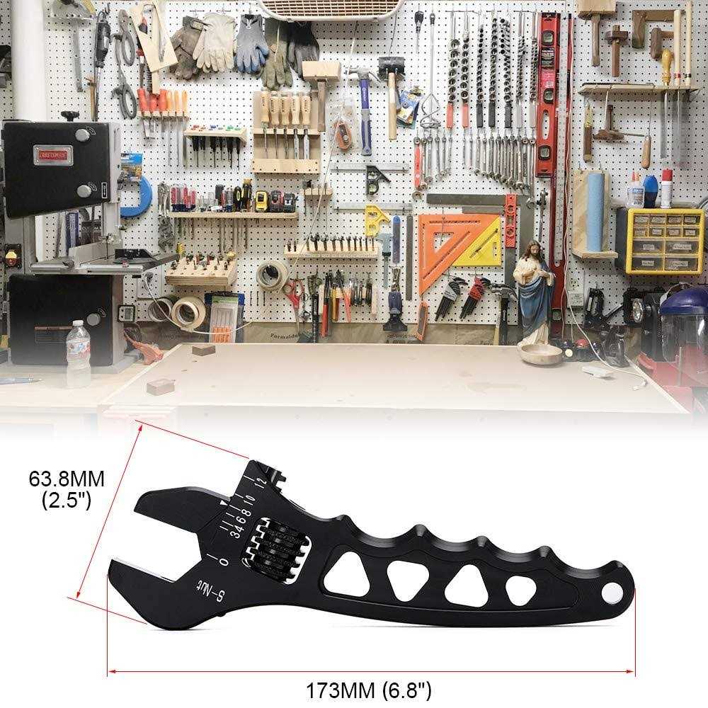 PTNHZ Adjustable Lightweight Aluminum AN3-AN12 Wrench hose Fitting tool spanner - Zenithce