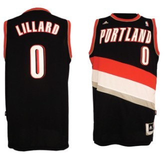 Portland Trail Blazers #0 Damian Lillard Revolution 30 Swingman Black Jersey - Zenithce