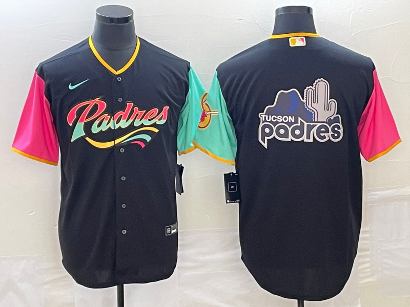 San Diego Padres Black Team Big Logo City Connect Cool Base Stitched Jersey - Zenithce