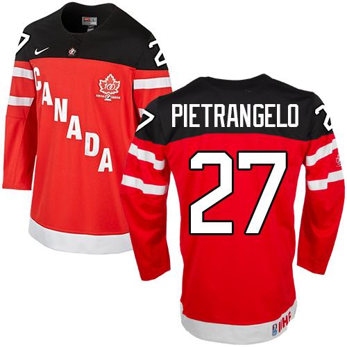 Olympic CA. #27 Alex Pietrangelo Red 100th Anniversary Stitched Jersey - Zenithce