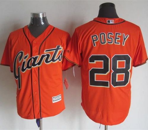 Giants #28 Buster Posey Orange Alternate New Cool Base Stitched Jersey - Zenithce