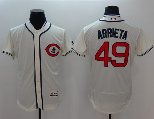 Cubs #49 Jake Arrieta Cream Flexbase Authentic Collection 1929 Turn Back The Clock Stitched Jersey - Zenithce
