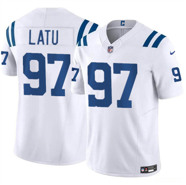 Indianapolis Colts #97 Laiatu Latu White 2024 Draft F.U.S.E. Vapor Limited Stitched Jersey - Zenithce