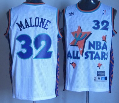 1995 All-Star #32 Karl Malone White Swingman Throwback Jersey - Zenithce