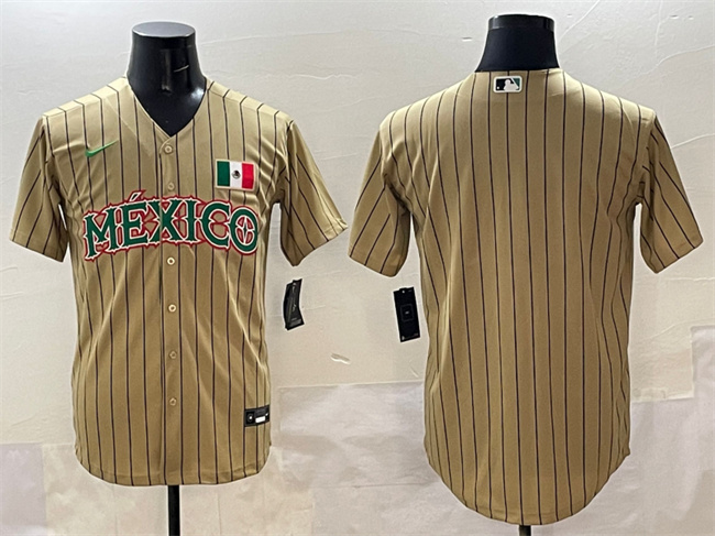 Mexico Blank Tan 2023 World Classic Stitched Jersey - Zenithce
