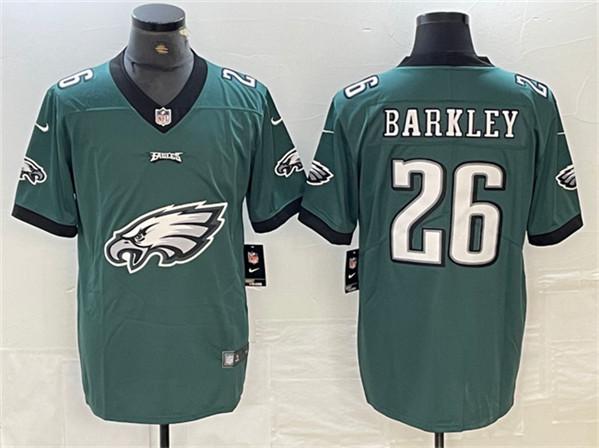 Philadelphia Eagles #26 Saquon Barkley Green Team Big Logo Limited Vapor Untouchable Limited Stitched Jersey - Zenithce