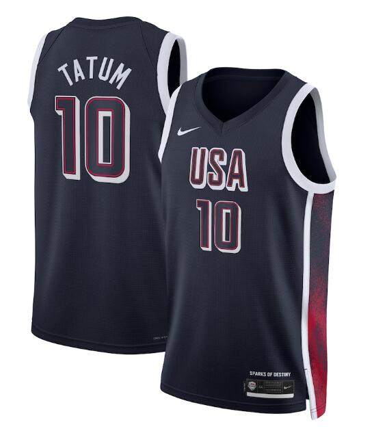 USA #10 Jayson Tatum Navy 2024 Swingman Stitched Jersey - Zenithce