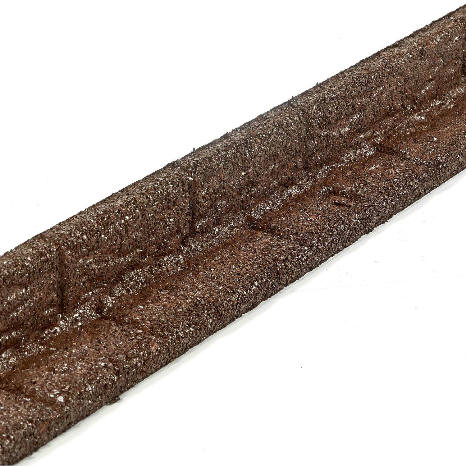 Rubberific 4-ft x 3-in Black Rubber Landscape Edging Section - Zenithce