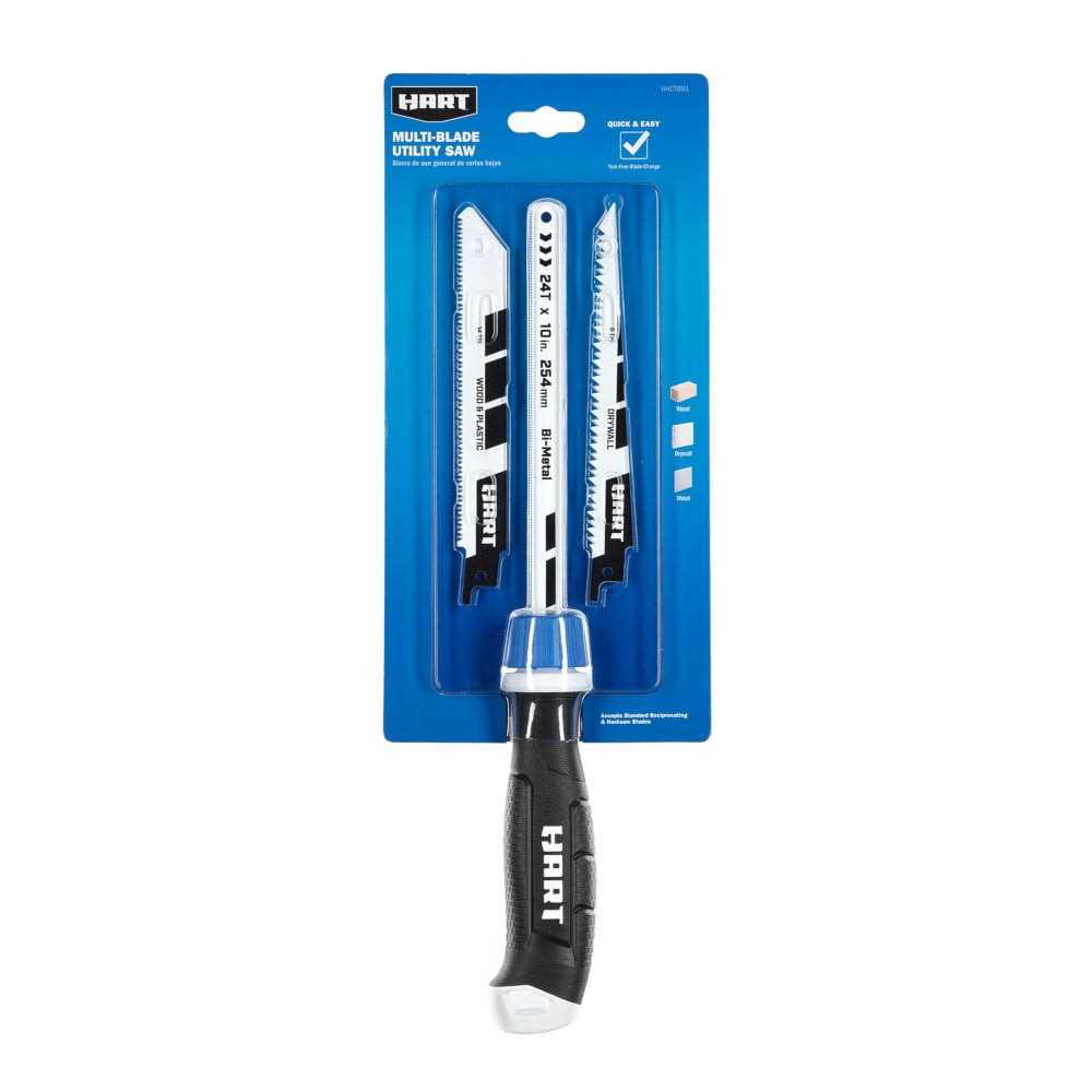 Hart Mini 10 to 12-inch Hacksaw with 10-inch 24 TPI Carbon Steel Blade - Zenithce