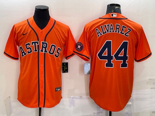 Houston Astros #44 Yordan Alvarez Orange With Patch Cool Base Stitched Jersey - Zenithce