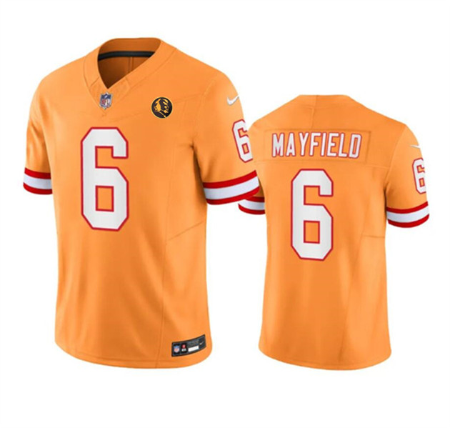 Tampa Bay Buccaneers #6 Baker Mayfield Orange 2023 F.U.S.E. Throwback With John Madden Patch Vapor Limited Stitched Jersey - Zenithce