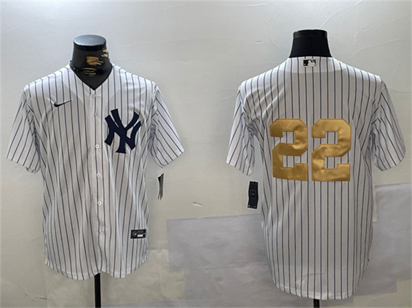 New York Yankees #22 Juan Soto White Gold Cool Base Stitched Jersey - Zenithce