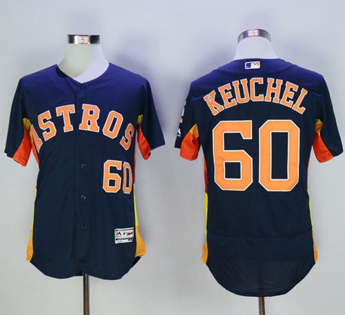Astros #60 Dallas Keuchel Navy Blue Flexbase Authentic Collection Stitched Jersey - Zenithce