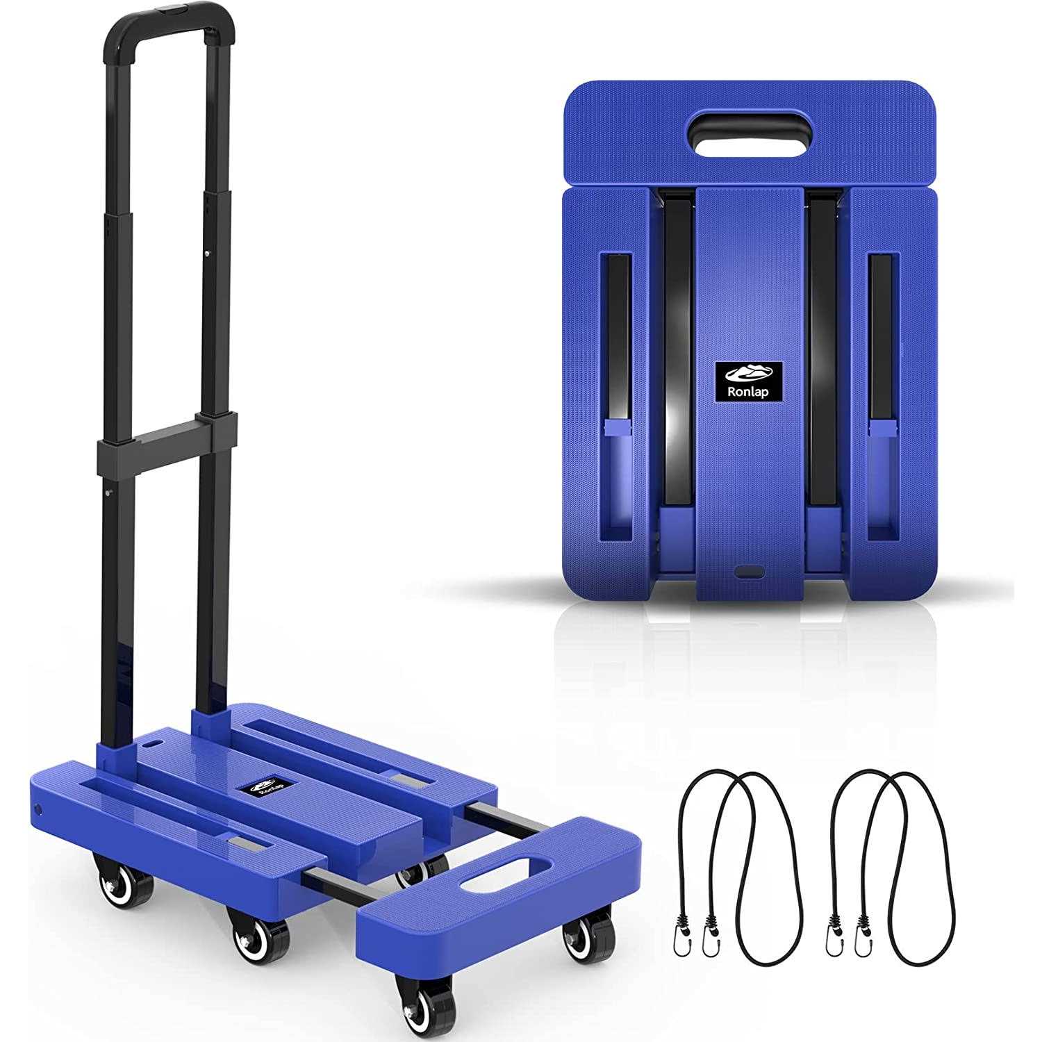 Ronlap Folding Hand Truck Foldable Dolly Cart for Moving 500lbs Heavy Duty Luggage Cart - Zenithce