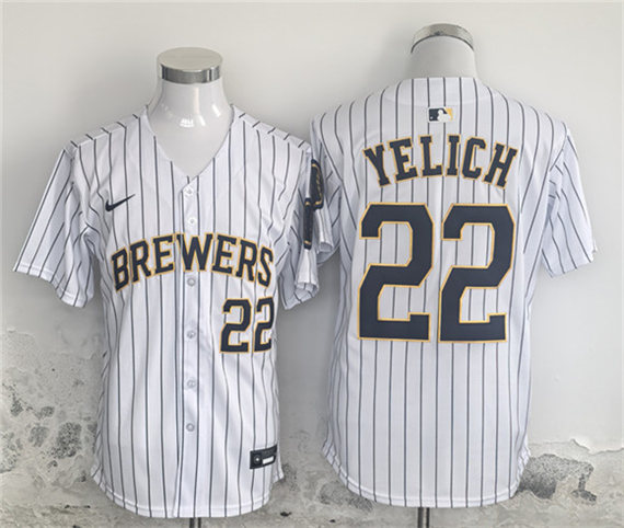 Milwaukee Brewers #22 Christian Yelich White Alternate Limited Stitched Jersey - Zenithce