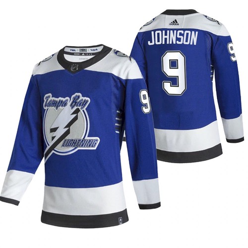 Tampa Bay Lightning #9 Tyler Johnson 2021 Blue Reverse Retro Stitched Jersey - Zenithce