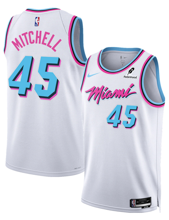 Miami Heat #45 Davion Mitchell White 2025 City Edition Stitched Jersey - Zenithce