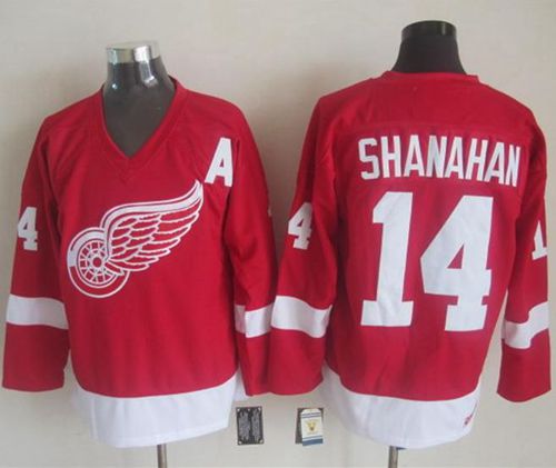 Red Wings #14 Brendan Shanahan Red CCM Throwback Stitched Jersey - Zenithce
