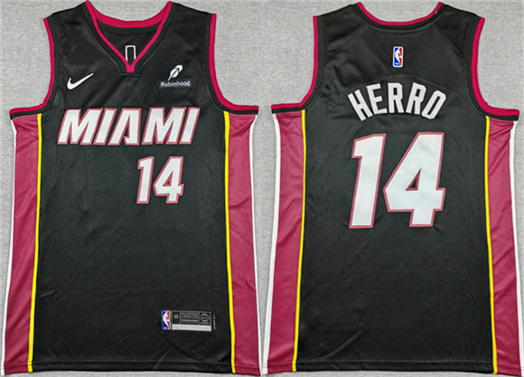 Miami Heat #14 Tyler Herro Black Icon Edition Stitched Jersey - Zenithce
