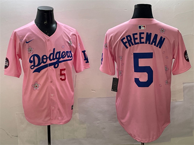Los Angeles Dodgers #5 Freddie Freeman Pink 2025 Tokyo Series Limited Stitched Jersey - Zenithce
