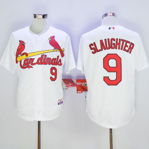 Cardinals #9 Enos Slaughter White Cool Base Stitched Jersey - Zenithce