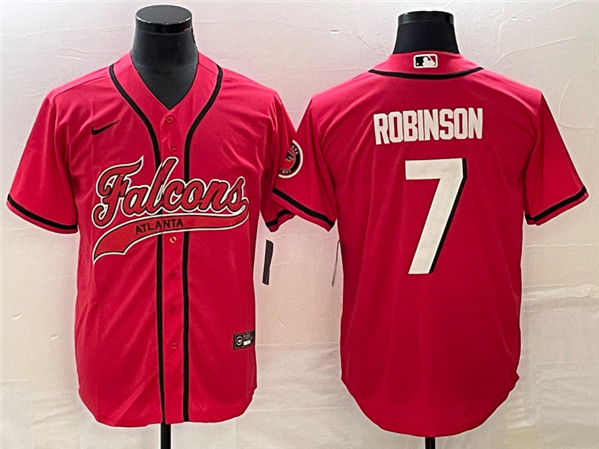 Atlanta Falcons #7 Bijan Robinson Red With Patch Cool Base Stitched Jersey - Zenithce
