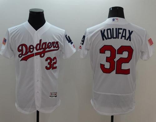 Dodgers #32 Sandy Koufax White Fashion Stars Stripes Flexbase Authentic Stitched Jersey - Zenithce
