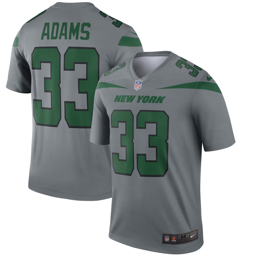 New York Jets #33 Jamal Adams Gray Inverted Legend Stitched Jersey - Zenithce