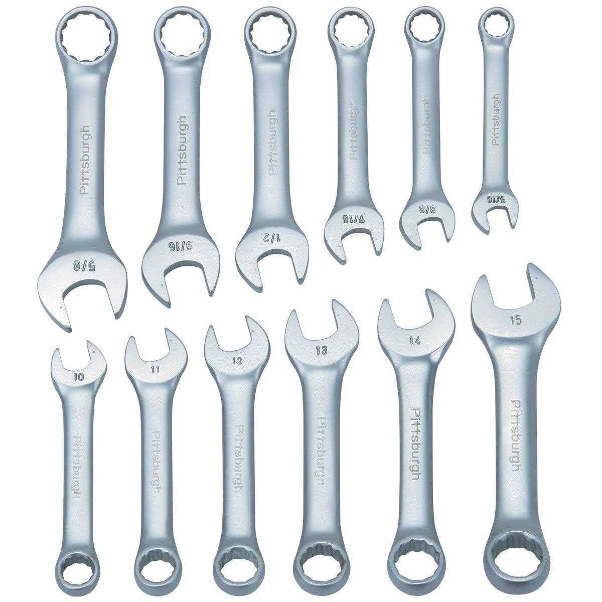 Pittsburgh Stubby Metric Ratcheting Combination Wrench Set 93922 - Zenithce