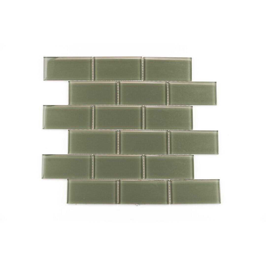 Torch Song 2 x 4 Glass Brick Joint Mosaic Wall Tile PIXL - Zenithce