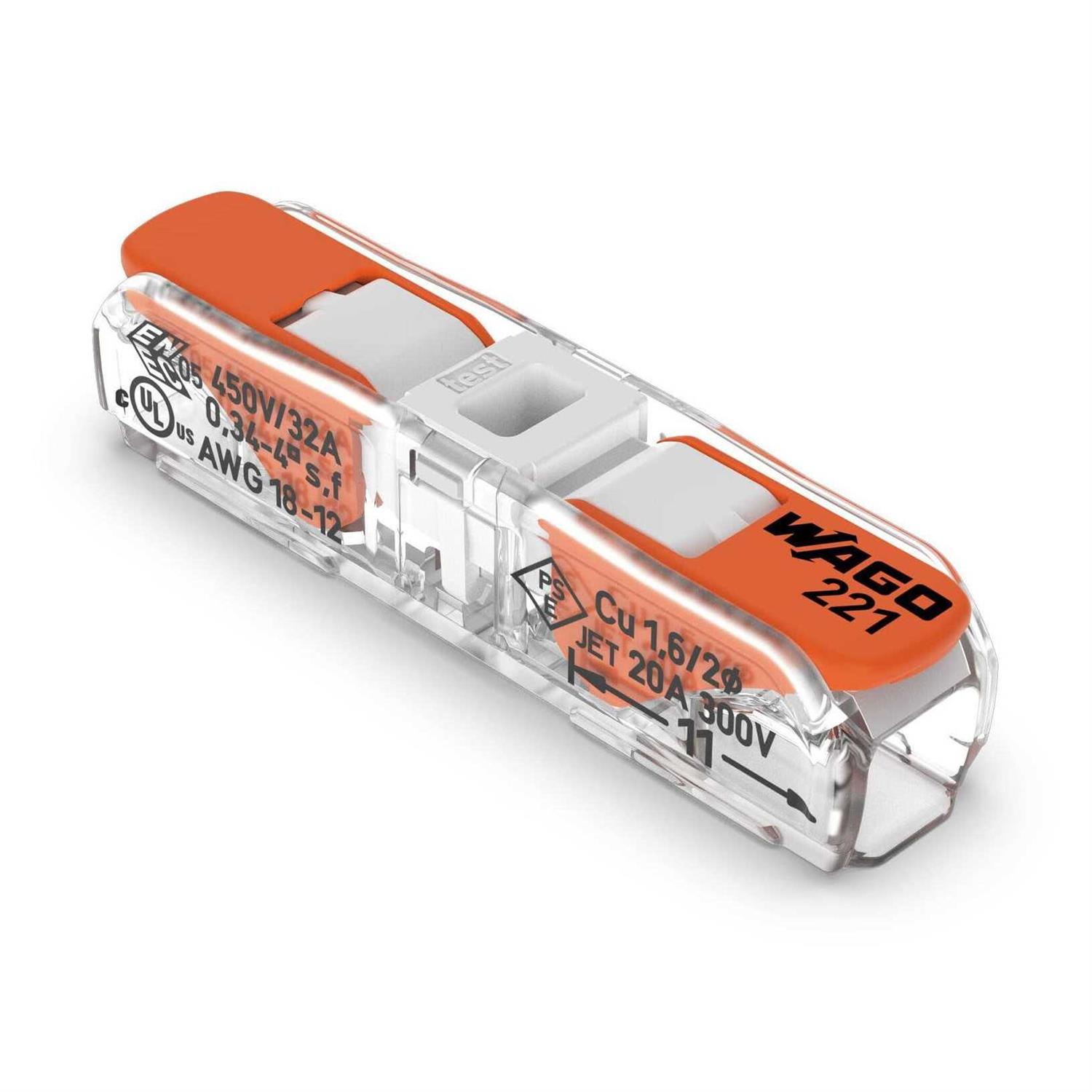 Wago 221 Series Wiring Connectors with Case 25pc Compact Wago Wire Connectors. Comes with 221-412 - Zenithce