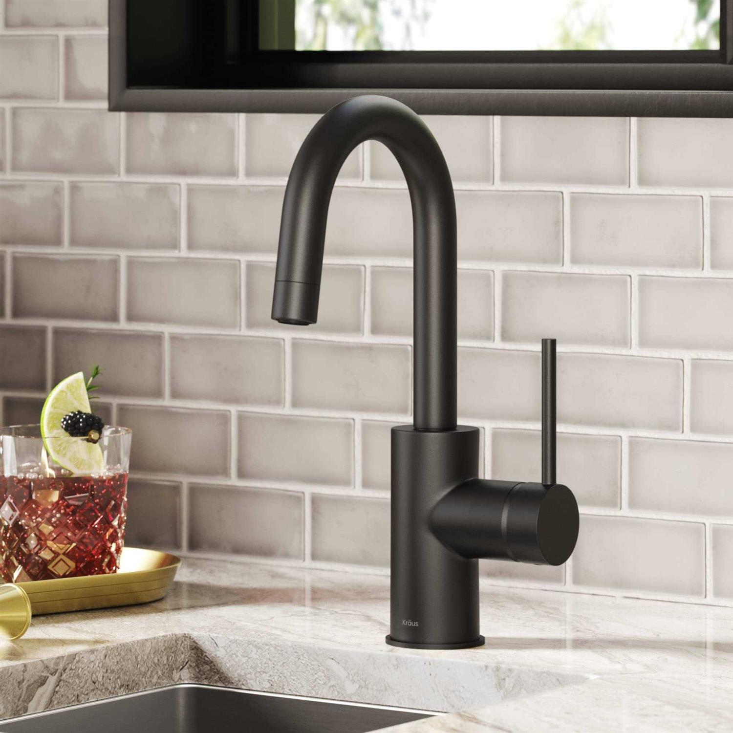 Kraus Oletto Single Handle Kitchen Bar Faucet with QuickDock Top Mount Installation Assembly KPF-2600 - Zenithce