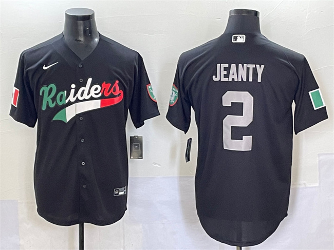 Las Vegas Raiders #2 Ashton Jeanty Black Mexico Cool Base Stitched Jersey - Zenithce