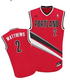 Portland Trail Blazers #2 Wesley Matthews Red Swingman Jersey - Zenithce