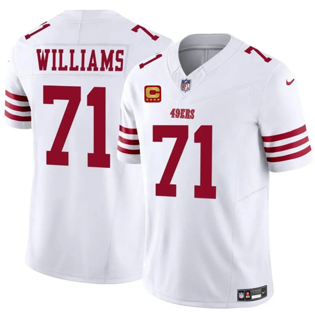 San Francisco 49ers #71 Trent Williams White 2025 F.U.S.E. With 4-Star C Patch Vapor Untouchable Limited Stitched Jersey - Zenithce