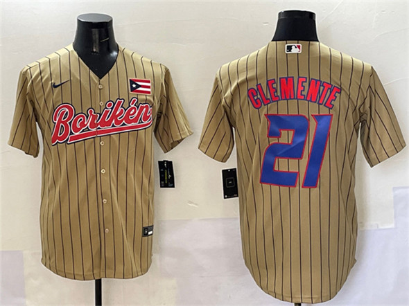Puerto Rico #21 Roberto Clemente Tan 2023 World Classic Stitched Jersey - Zenithce