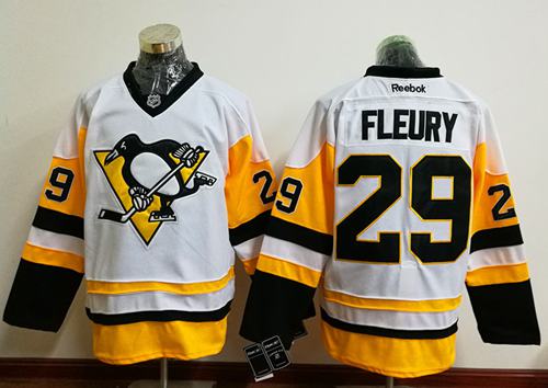 Penguins #29 Andre Fleury White New Away Stitched Jersey - Zenithce