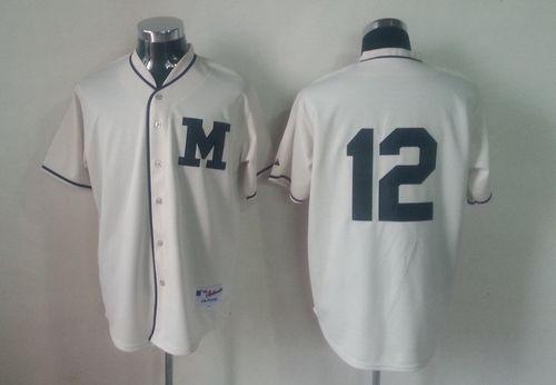 Brewers #12 Martin Maldonado Cream 1913 Turn Back The Clock Stitched Jersey - Zenithce