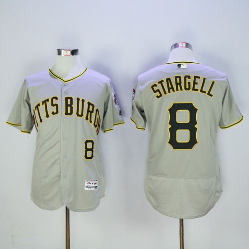 Pirates #8 Willie Stargell Grey Flexbase Authentic Collection Stitched Jersey - Zenithce