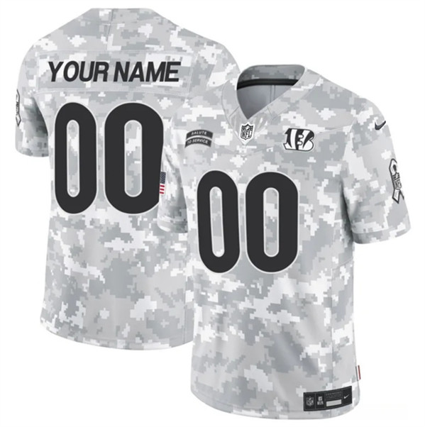 Cincinnati Bengals Custom Arctic Camo 2024 F.U.S.E. Salute To Service Limited Stitched Jersey - Zenithce
